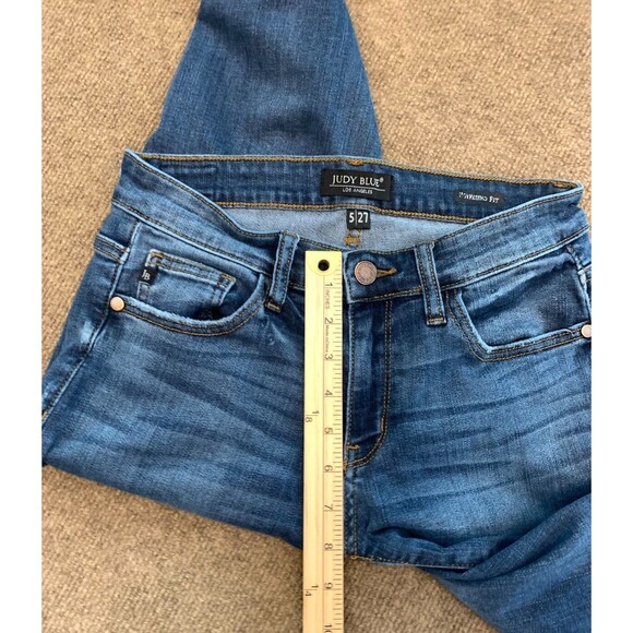 Judy Blue Jeans Womens 5/27 Boyfriend Distresed Stretch Whiskered Relaxed Denim - Picture 5 of 9